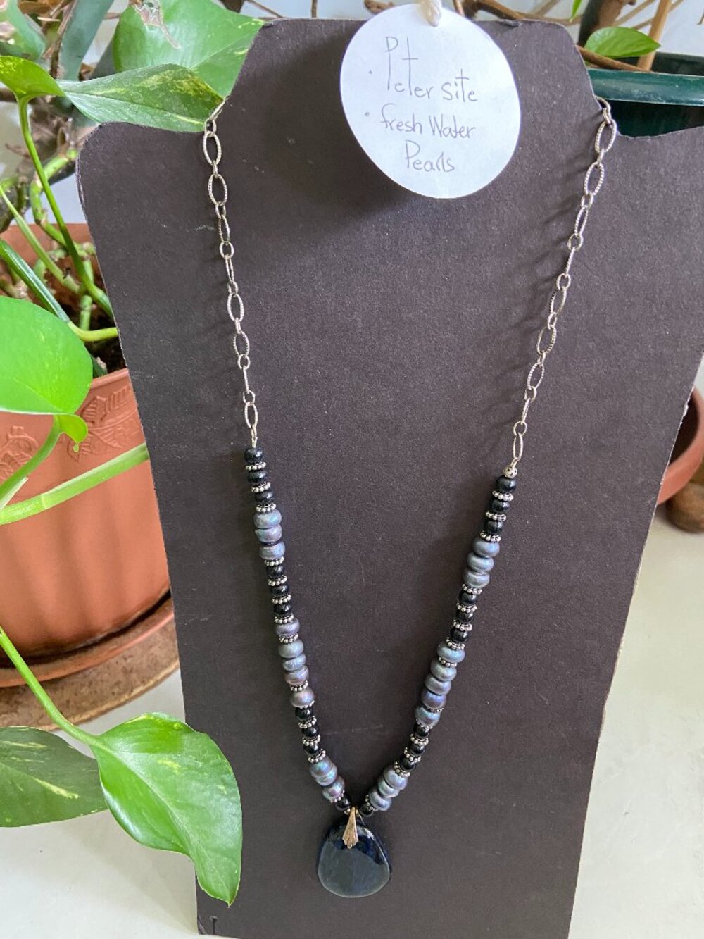 Petersite w/Fresh Water Pearls Necklace